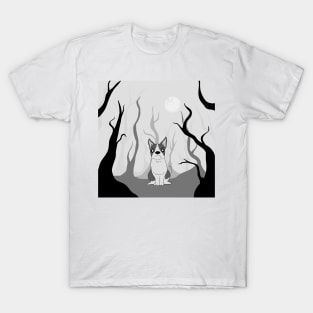 Angry dog in forest art T-Shirt